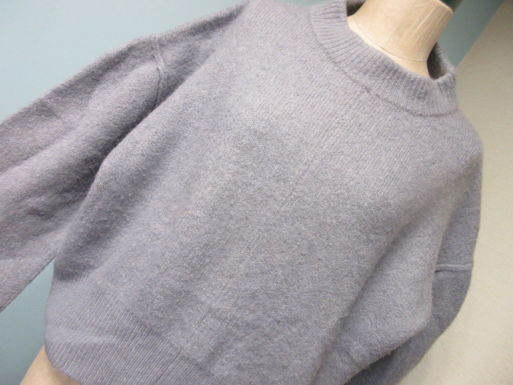 BEAMS HEART ビームス スモーキーブルーセーター ゆったり大きめサイズ やわらかタッチタートルニット 秋冬拍卖