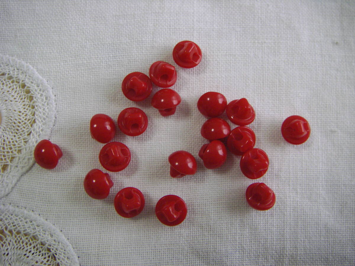 ③ ぬいぐるみ 半丸 目玉ボタン 赤 濃いめ 6㎜ 30個拍卖