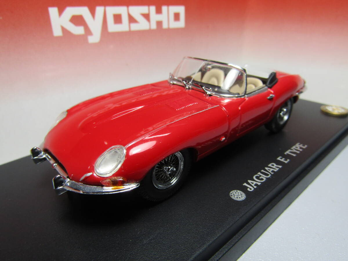 Jaguar 1/43 ジャガー E type ロードスター Racing Eタイプ レーシング E-type GB 赤 UK Kyosho museum Collection ROADSTER 美品 1997年製拍卖
