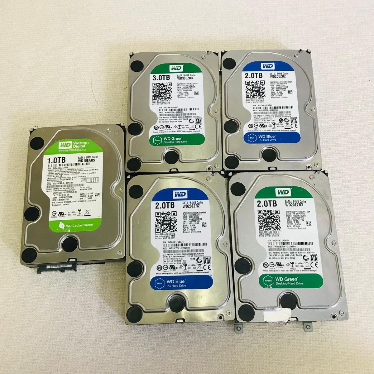 Western Digital Blue 3.0TB 3.5WD BLUE 2.0TBインチSATA まとめ 5台動作未確認拍卖