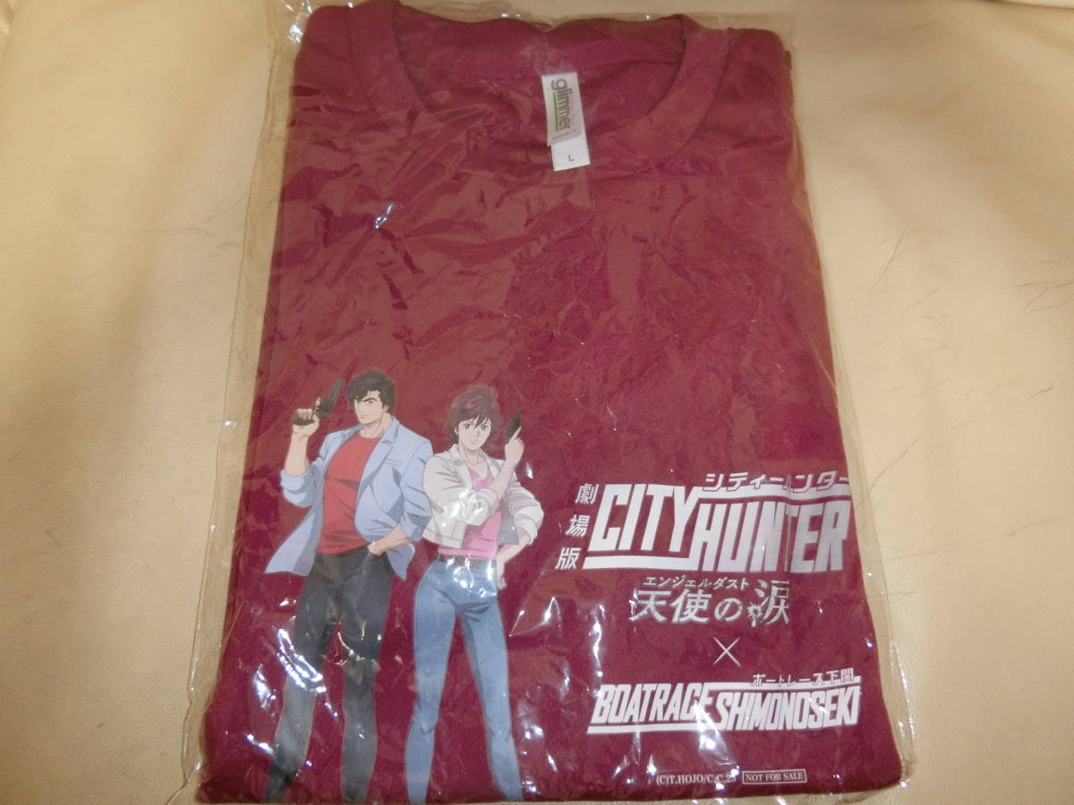 非売品シティーハンター ボートレース下関コラボ Tシャツ 赤色 Lサイズ シティハンター 天使の涙拍卖