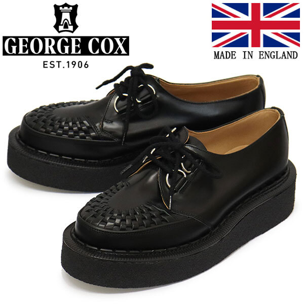 GEORGE COX (ジョージコックス) SKIPTON 3588 VI ラバーソール レザーシューズ 040 BLACK UK7.5-約26.5cm拍卖