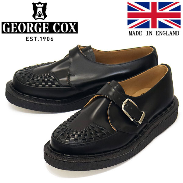 GEORGE COX (ジョージコックス) HAMILTON ALASKA IVC ラバーソール レザーシューズ 040 BLACK UK6.5-約25.5cm拍卖