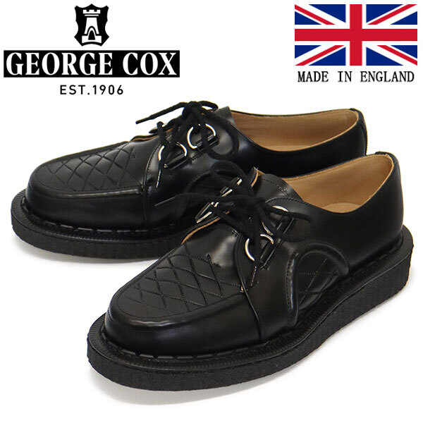 GEORGE COX (ジョージコックス) HAMILTON DACE IVC ラバーソール レザーシューズ 040 BLACK UK7-約26.0cm拍卖