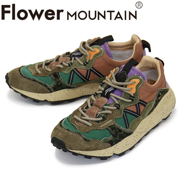 Flower MOUNTAIN(フラワーマウンテン) FM107028 LENZAN スニーカー Green/Brown FM040 42-約26.5cm拍卖