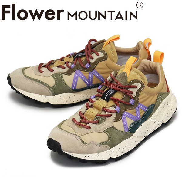 Flower MOUNTAIN(フラワーマウンテン) FM107032 LENZAN スニーカー Beige/L.Green FM042 43-約27.5cm拍卖
