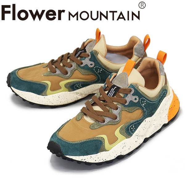 Flower MOUNTAIN(フラワーマウンテン) FM121022 RULIS スニーカー D.Green/L.Brown FM047 43-約27.5cm拍卖