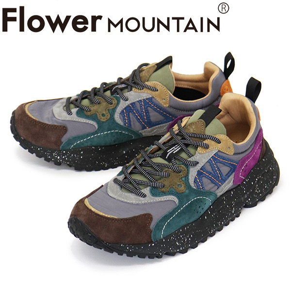 Flower MOUNTAIN(フラワーマウンテン) FM127007 SOLIN スニーカー Dark gray/Bottle FM050 42-約26.5cm拍卖