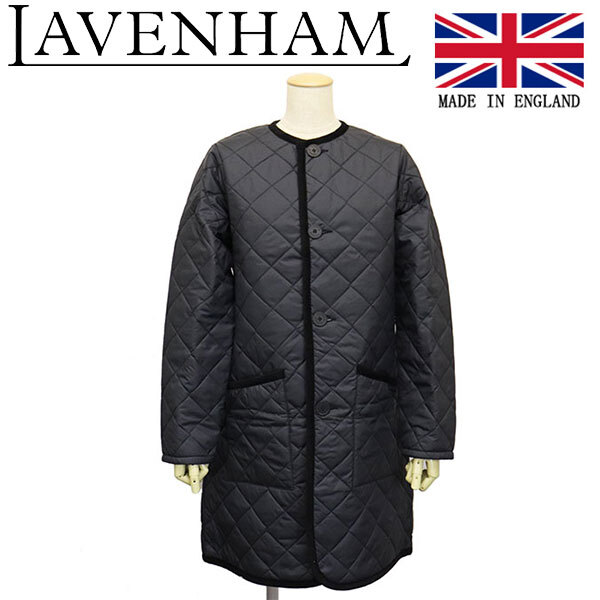 LAVENHAM (ラベンハム) WMS SLJ2106B EVESHAM イブシャム ウィメンズ ロングライン ラウンドカラーコート イギリス製 G95 LAMPBLACK LH018拍卖