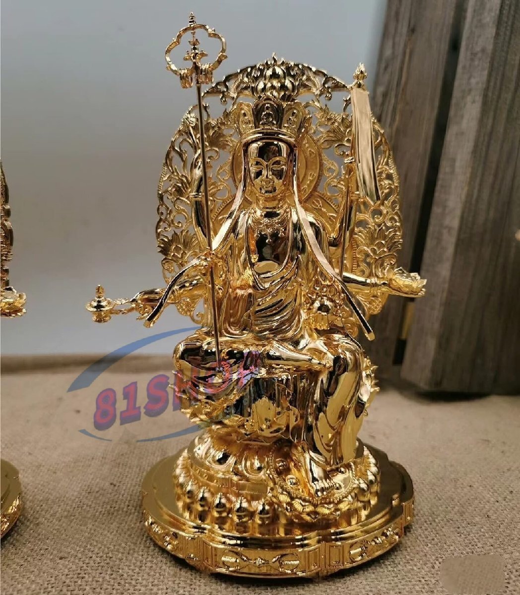 「81SHOP」仏像 地蔵菩薩 坐像 摩六臂地蔵菩薩 真鍮 高18cm拍卖