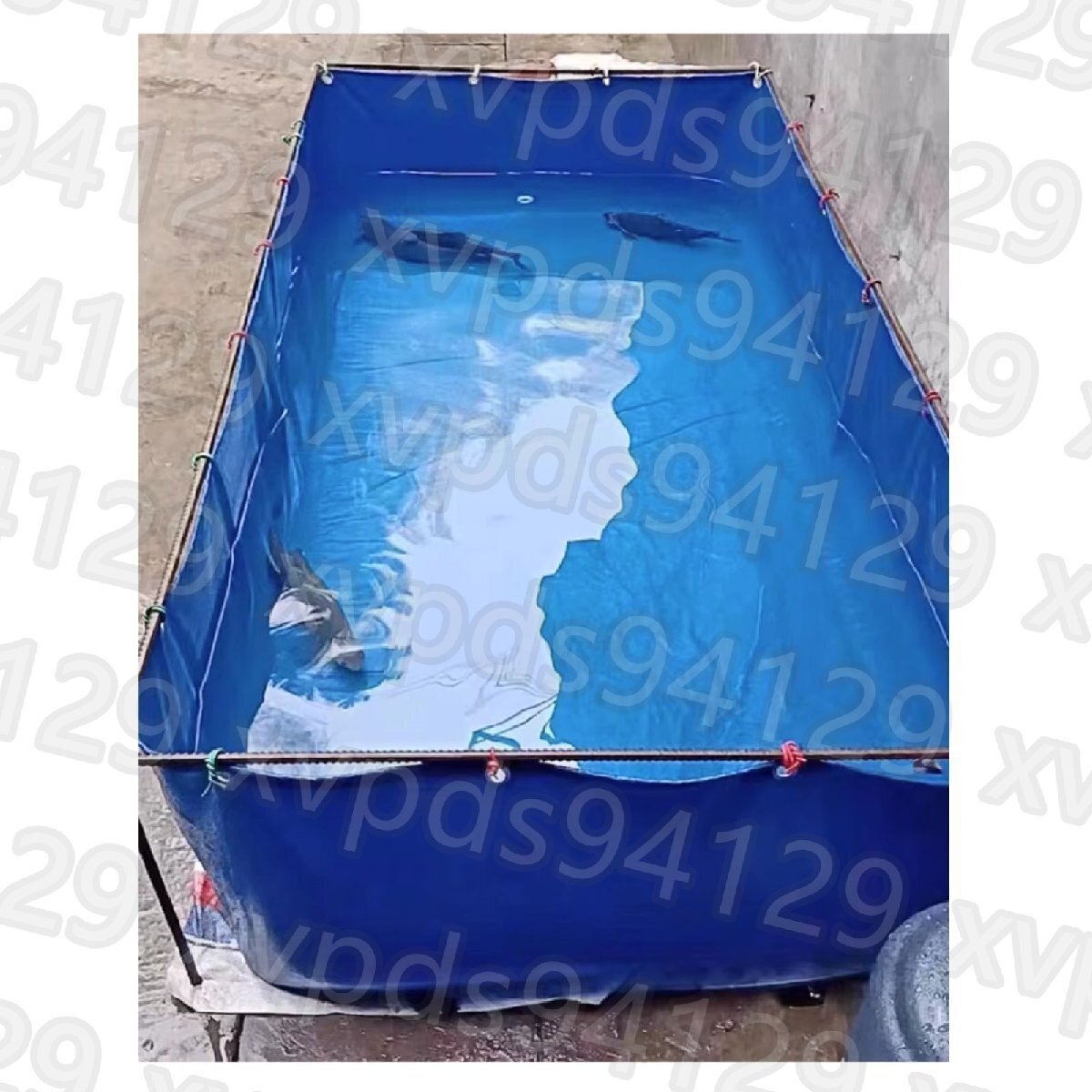 キャンバス魚の池 ポータブル水貯蔵タンク折りたたみ式 魚の池貯水池 大型水産養殖プール 鯉の繁殖用の魚のプール2x1.5x1.2m(スタンドなし)拍卖