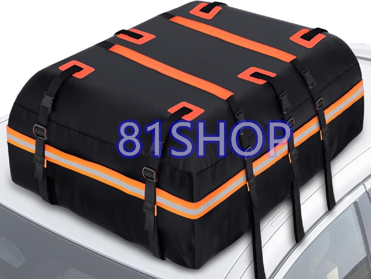 ルーフボックス 車用 ルーフ トップカーゴキャリアバッグ ルーフレール不要 ルーフキャリアバッグ 大容量425L 防水・防日焼け 取付簡単 付拍卖