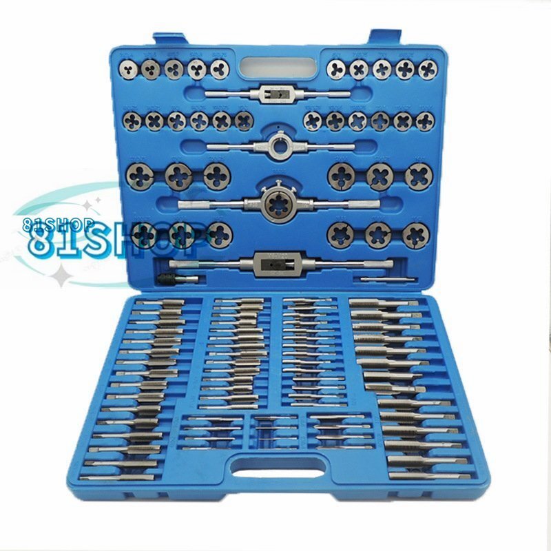 「81SHOP」品質保証☆ タップ&ダイスセット 110pcsセット 工具 ねじ切り加工 ネジ穴 ネジ山 補修 修正 DIY 大工用具拍卖