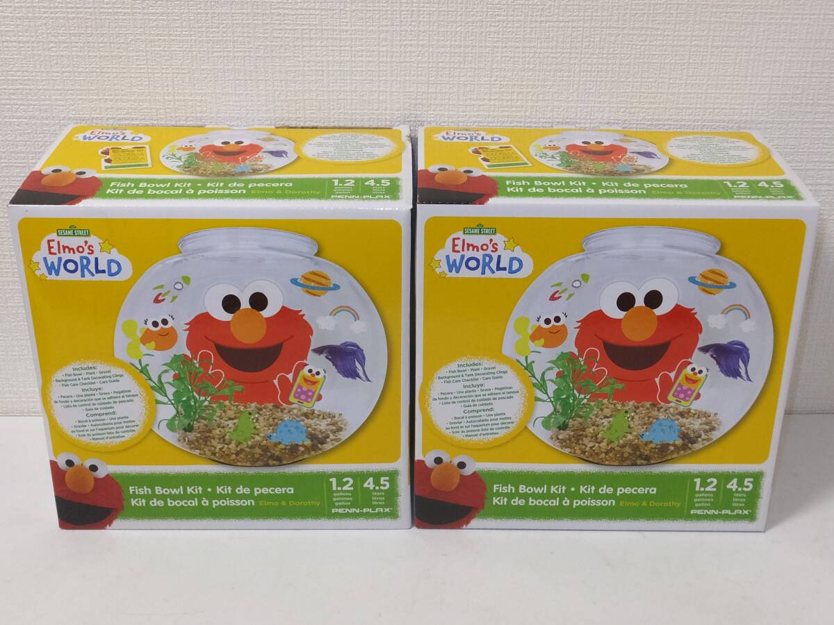 未使用品 2個セット セサミストリート エルモとドロシーの水槽キット 魚飼育セット Elmo’s WORLD 小型水槽 現状渡し拍卖