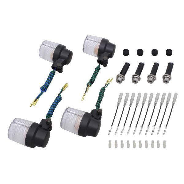 ゼファー400X/ZEPHYR-χ(-2000) 用 スーパーバイクタイプ ウインカーKIT ブラックボディ/クリアーレンズ|ポッシュフェイス/POSH拍卖