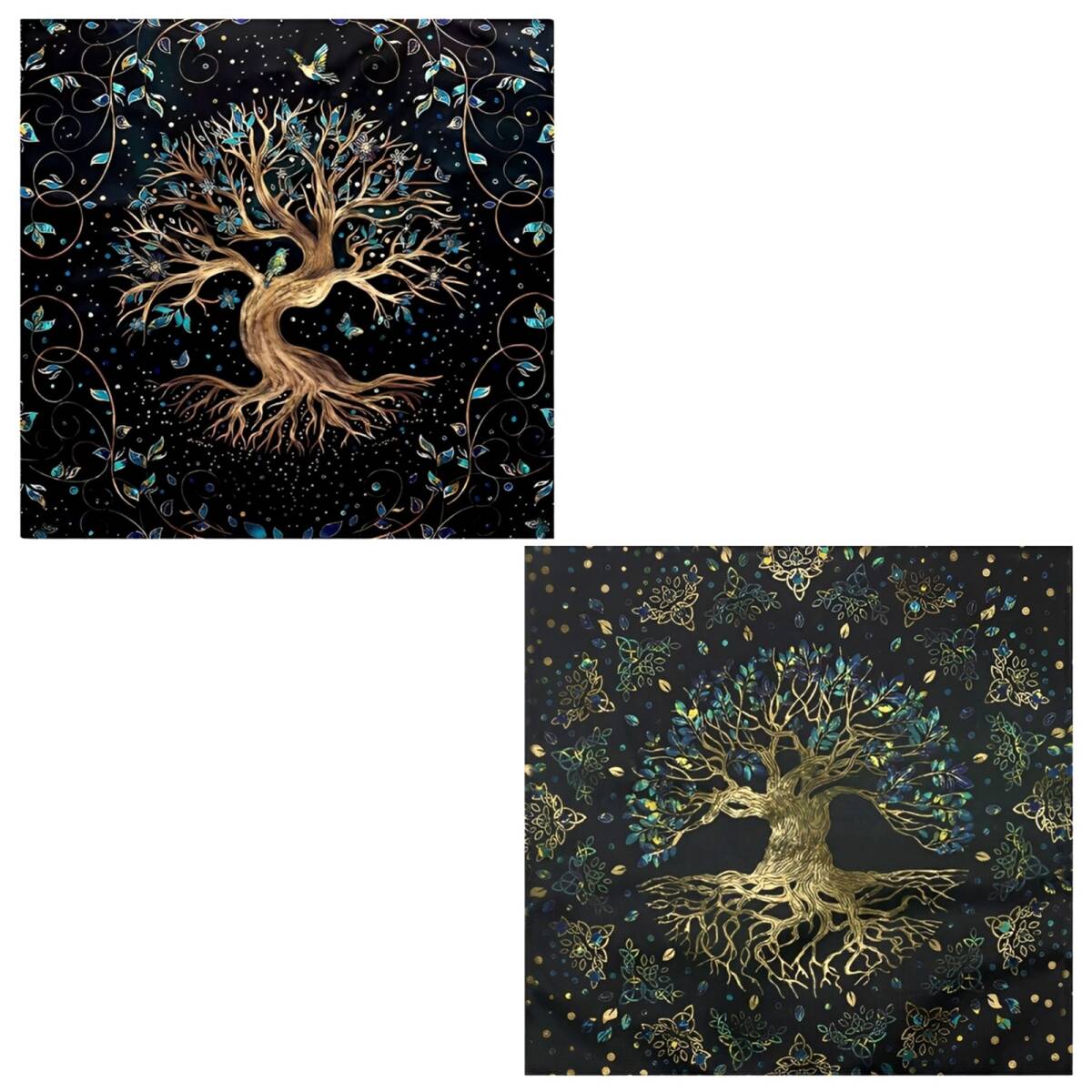 タロット マット タペストリー ラグ タロットカード インテリア 木 2枚セット拍卖