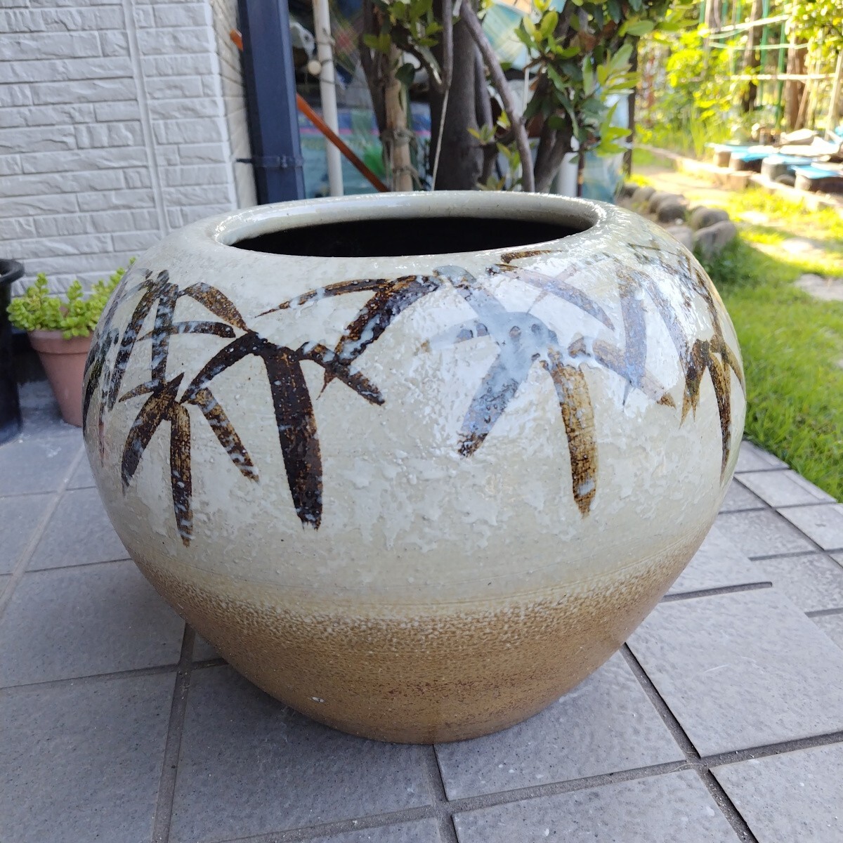 火鉢 メダカ鉢 アンティーク 陶器 (中古)拍卖