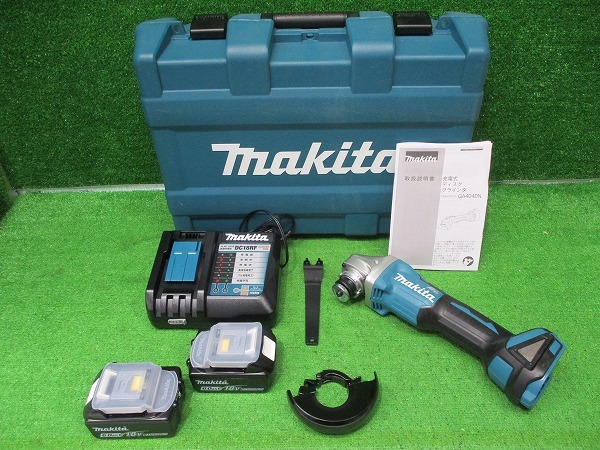 【makita/マキタ】GA404DRGXN 100mm 18V 充電式ディスクグラインダ バッテリー 2コ 充電器 1373拍卖