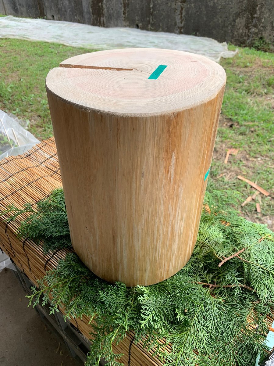 【現品限り】丹波ヒノキ輪切り 直径 約27~28cm 高さ 約30cm拍卖