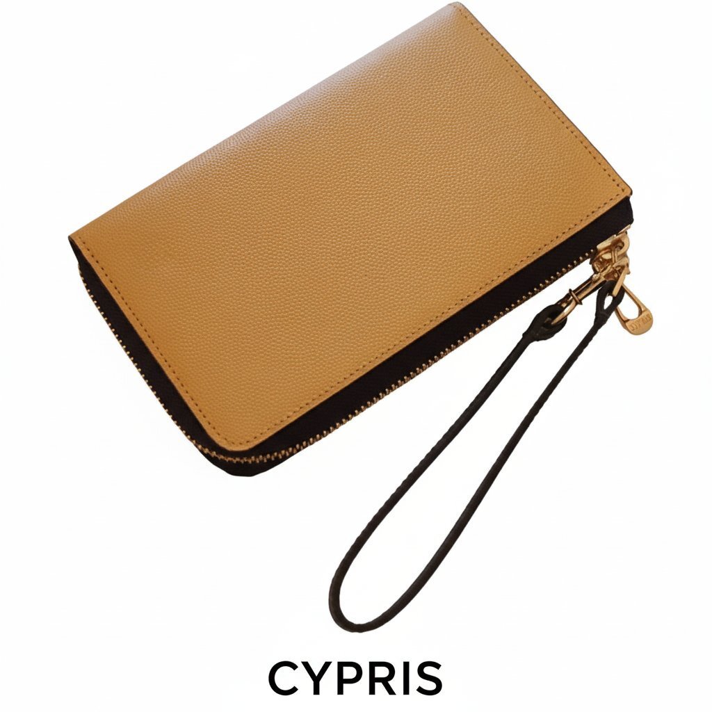 CYPRISキフリス新品L字ラウンドレザー財布25300円イエローストラップ付拍卖