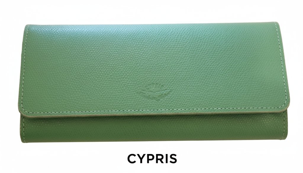 CYPRISキフリス新品レザー長財布29700円グリーン系 ハニーセル拍卖