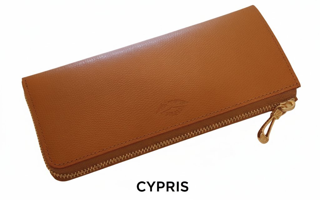 CYPRISキフリス新品L字ファスナーラウンドレザー財布オレンジ拍卖