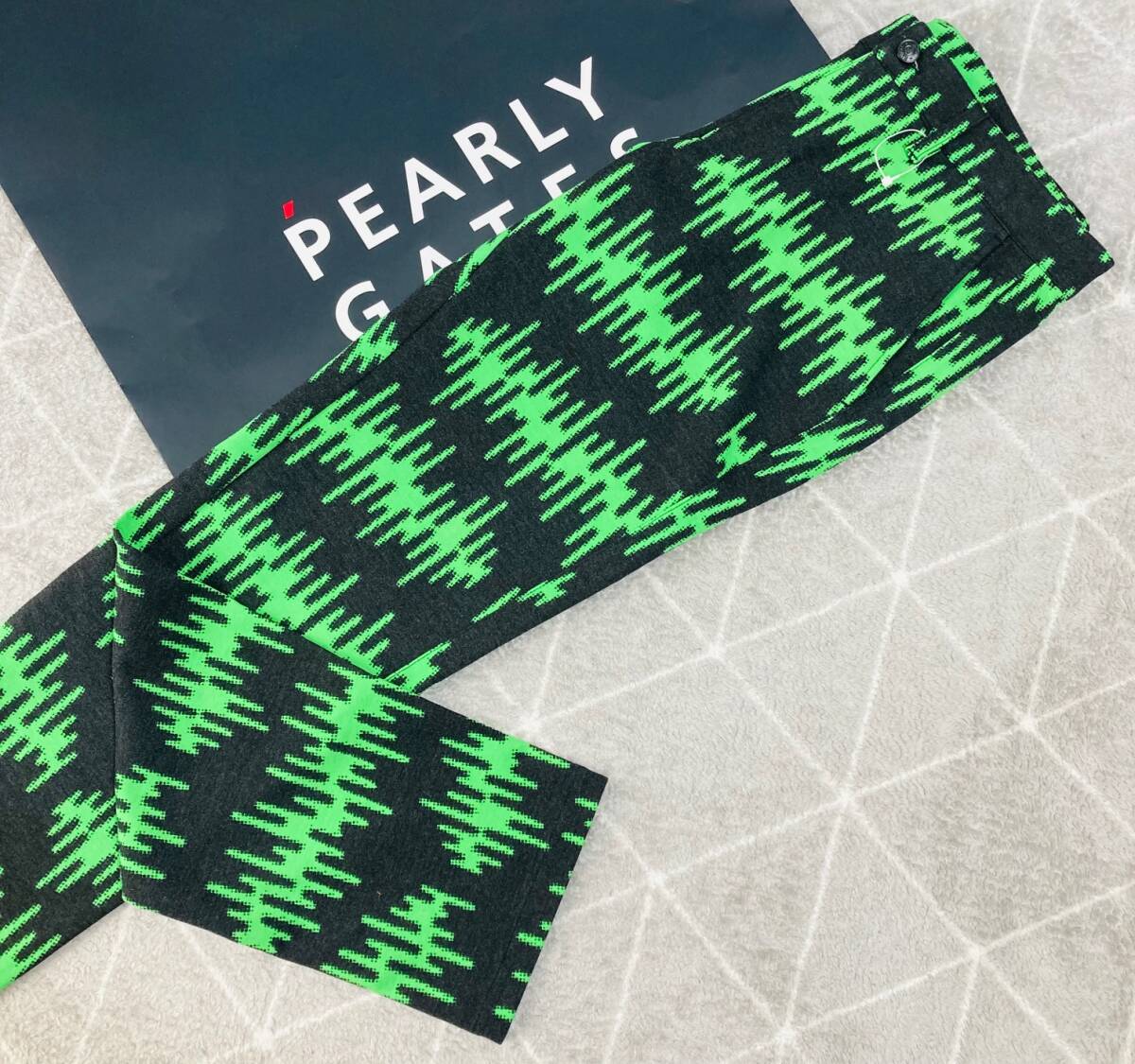 新品 パーリーゲイツ ジャックバニー ダブルカノコ裏起毛 ストレッチパンツ(4)サイズM/緑 PEARLY GATES JACK BUNNY拍卖