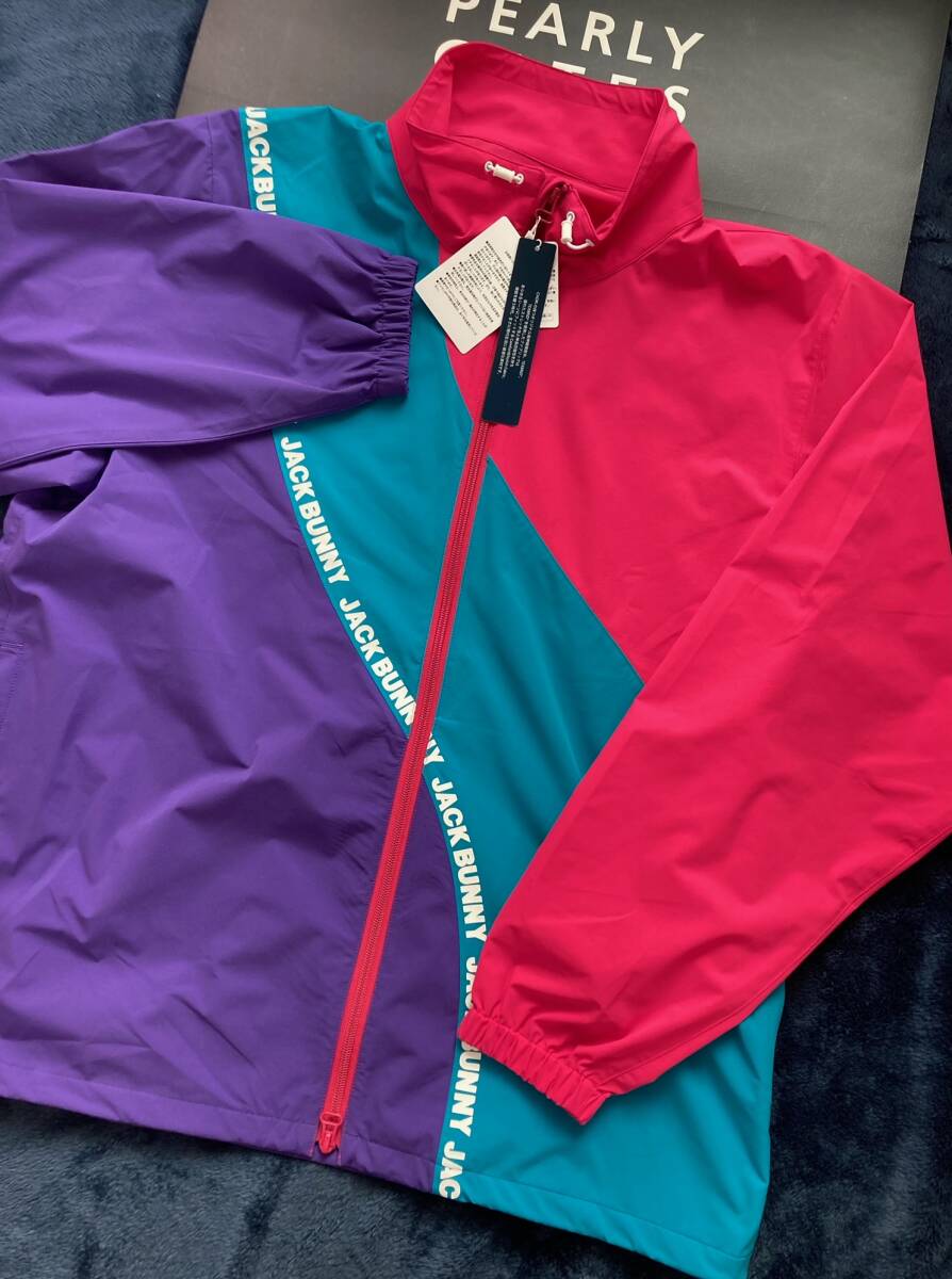 新品 パーリーゲイツ ジャックバニー 4WAYストレッチ 撥水フルジップブルゾン(5)サイズL/ターコイズ JACK BUNNY拍卖