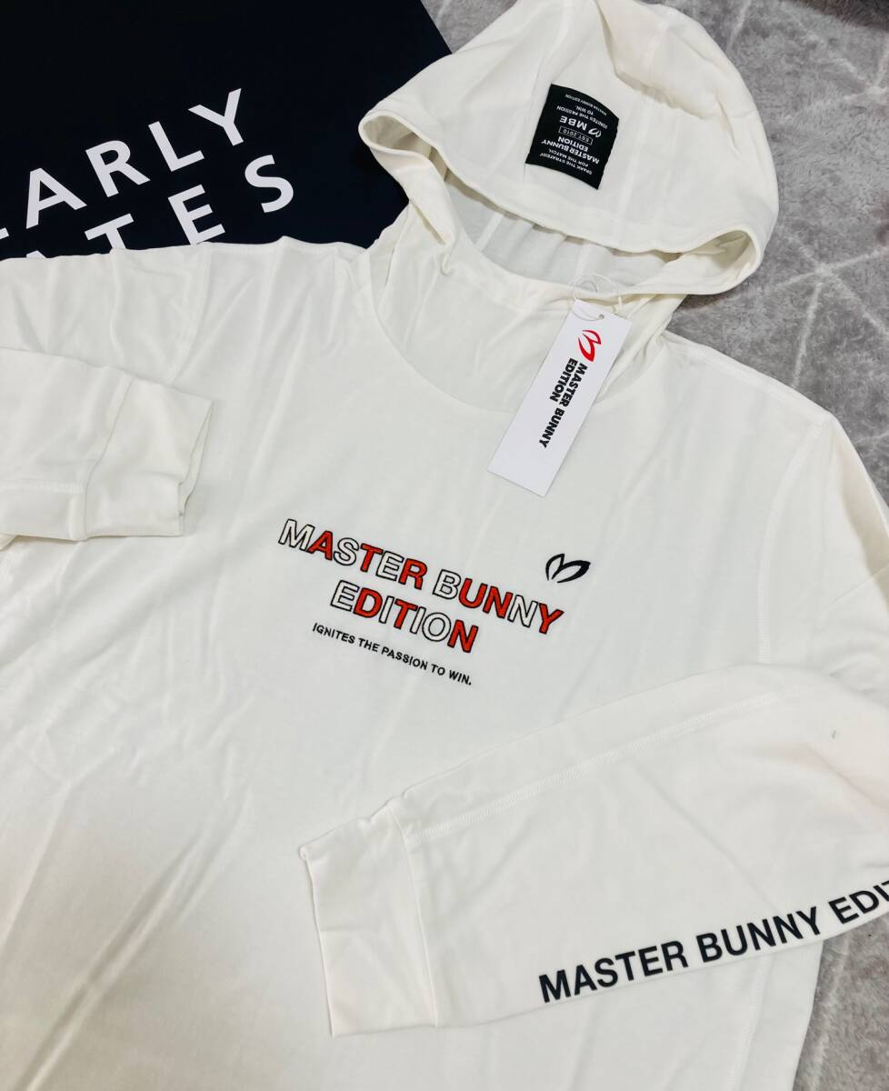 新品 パーリーゲイツ マスターバニー AC/visベアスムース フーディプルオーバー(6)サイズLL/白 MASTER BUNNY拍卖
