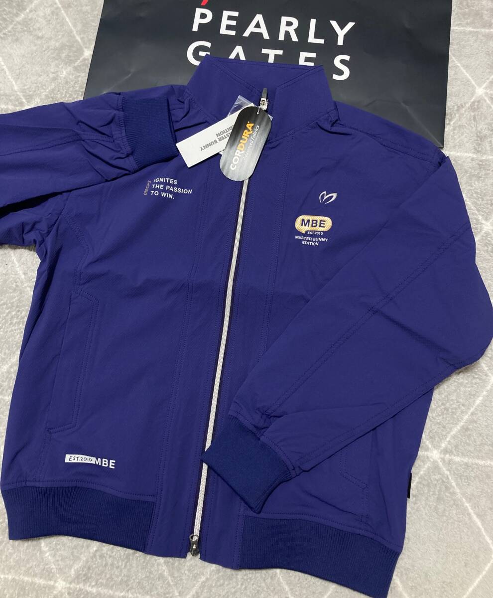 新品 パーリーゲイツ マスターバニー ナイロンドビーストレッチ撥水 CORDURA ブルゾン(5)サイズL/青 MASTER BUNNY EDITION拍卖