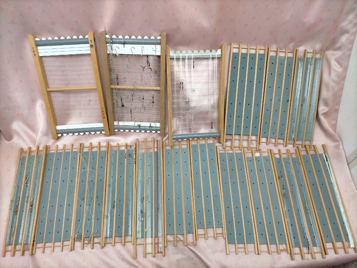 まとめて 仕掛け 木枠 釣り針 手作り・拍卖