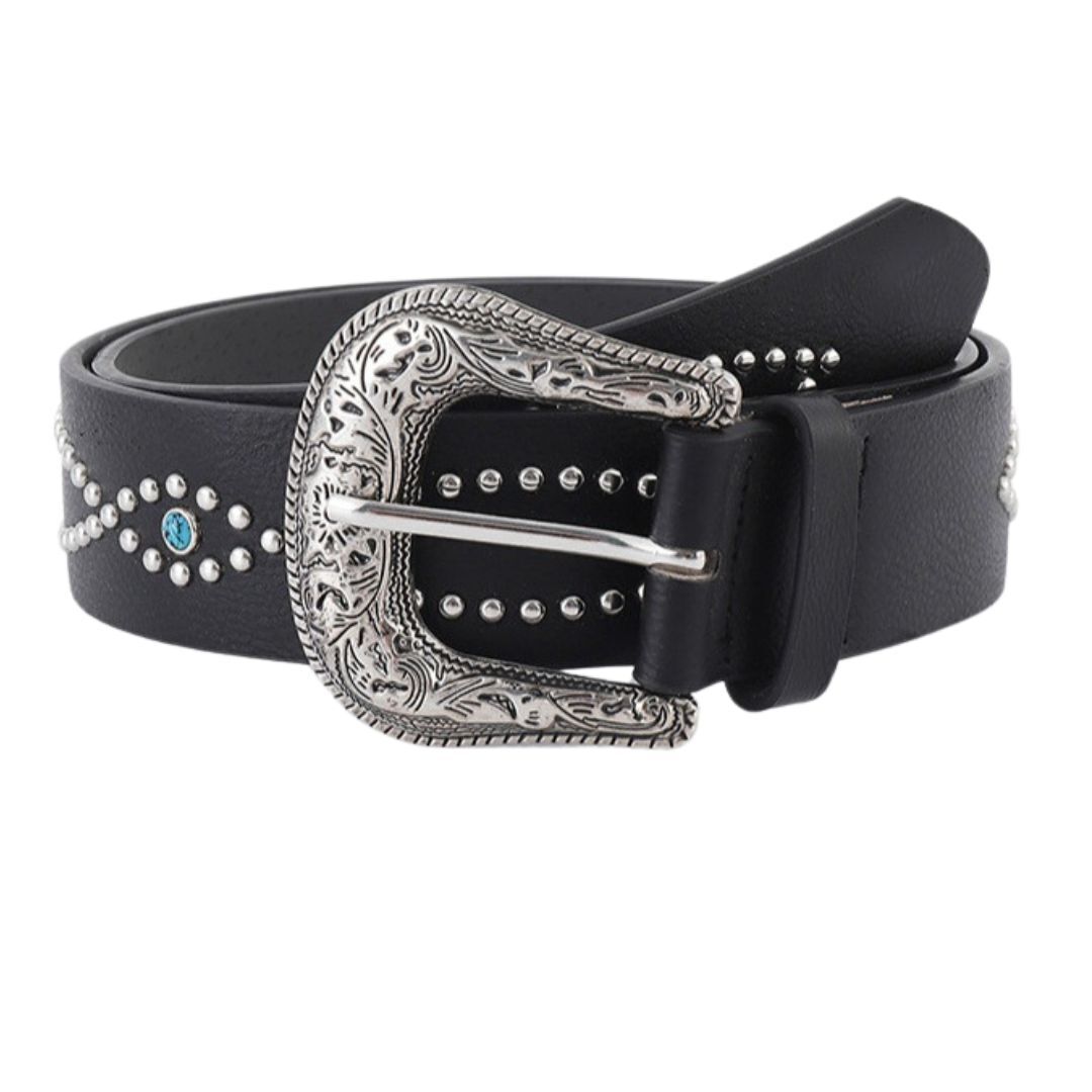 ウエスタンベルト スタッズ ターコイズ レザー ブラック メンズ レディース ヴィンテージ 古着 Y2K アメカジ グランジ バイカー USA PU拍卖