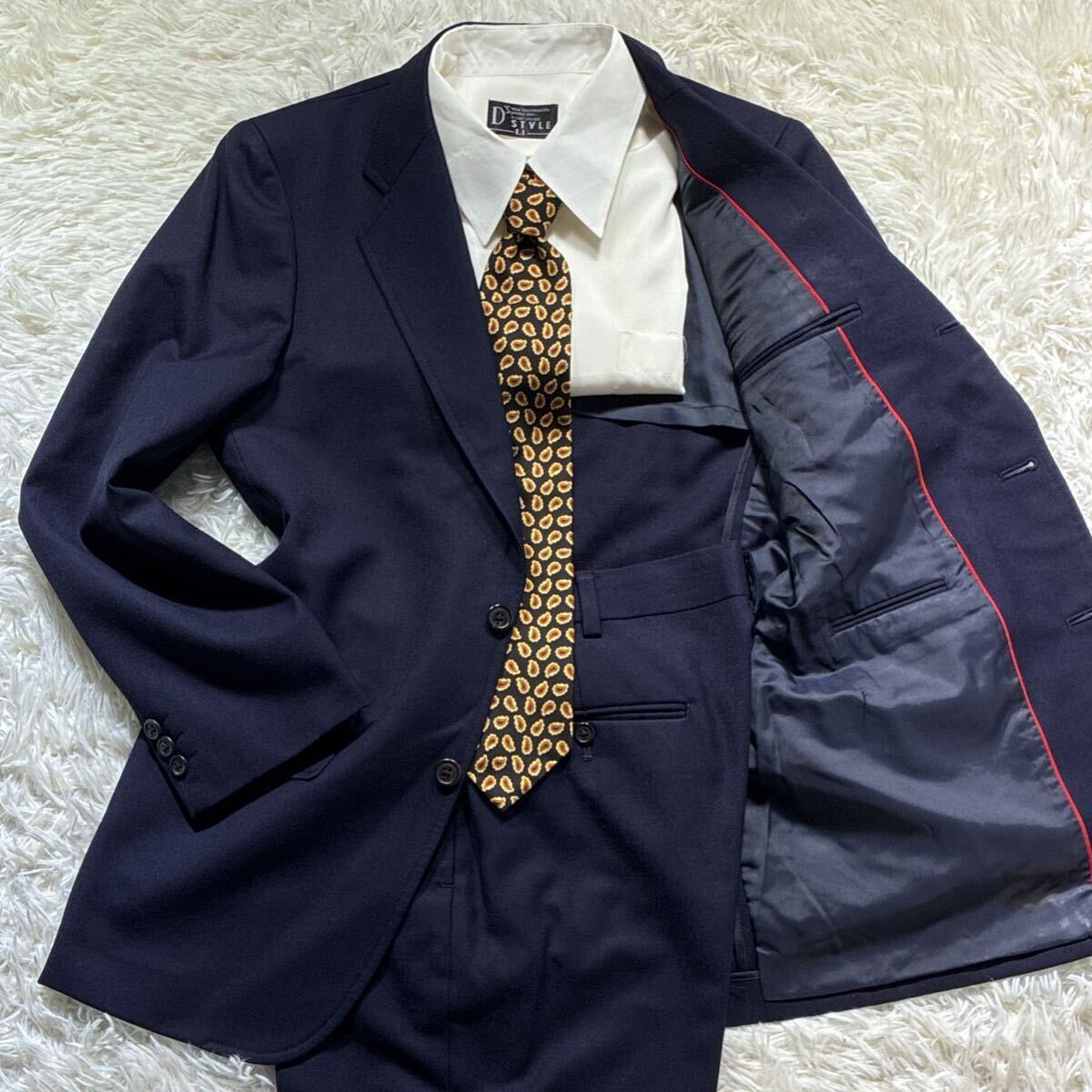 極美品◎ジェイプレス J.PRESS スーツ セットアップ 紺 ネイビー テーラードジャケット ウール 毛 メンズ 紳士服 ビジネス拍卖