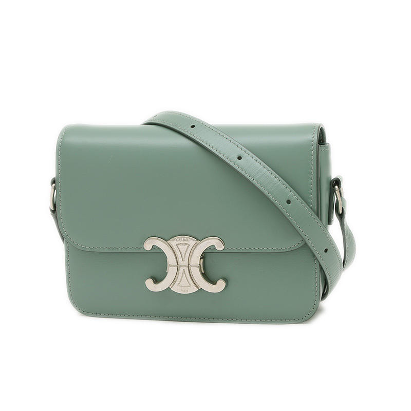 セリーヌ ティーン トリオンフ ショルダーバッグ シャイニーカーフスキン セラドン 188423BF4拍卖