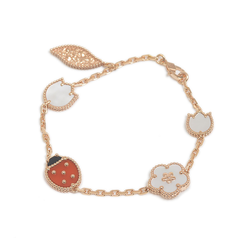 値下げ ヴァンクリーフ&アーペル ラッキースプリング 5モチーフ ブレスレット K18RG VCARP7RR00拍卖