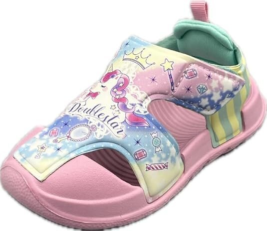 指先安全 前かぶり つま先カバー つま先ガード 16.0 ユニコーン ダブルスター4609 ピンク チャイルド キッズ 水陸両用 スポーツ サンダル拍卖