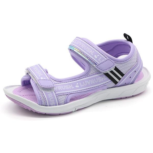 水濡れOK 水陸両用 23.0cm 軽量 ムーンスター バネノチカラ ラブラッシュ スーパースター LV1133 PPL 滑りにくい スポーツ サンダル キッズ拍卖