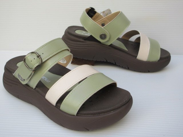 即決 Pansy LL パンジー MS210 グリン 事務所履き オフィス履き 婦人 レディース 2WAY サンダル ストラップ バックバンド 母の日拍卖