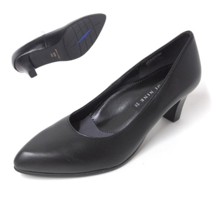 柔らか痛くない 24.0 NINE DI NINE 5040 黒 ナインデナイン 婦人 レディース 本革 日本製 就職活動 冠婚葬祭 フォーマル プレーン パンプス拍卖