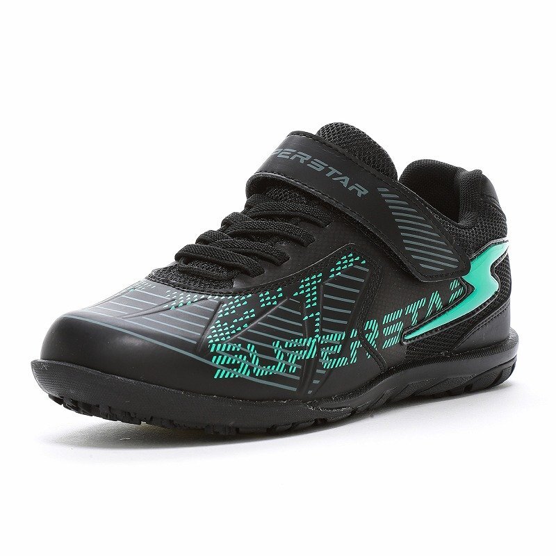 即決 23.5 ムーンスター バネのチカラ スーパースター J1201 黒 (N) 男の子 キッズ フットサル サッカートレーニング シューズ スニーカー拍卖