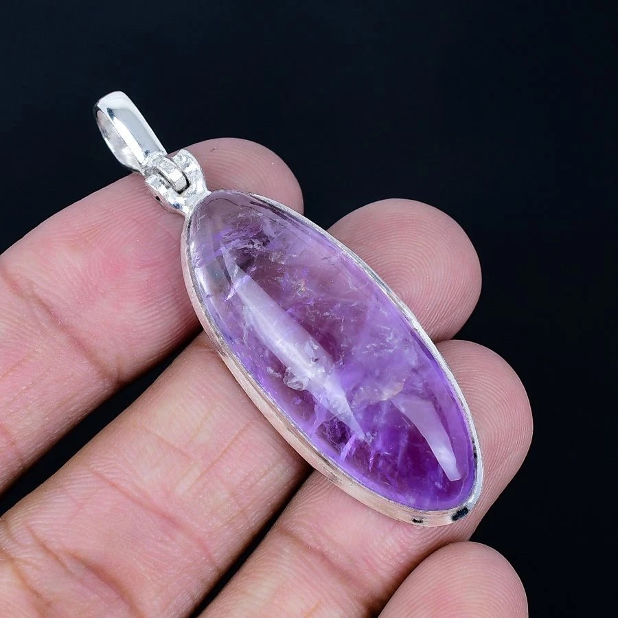 アメジスト ネックレス 首飾り 12月までに到着予定 1回限り セージアメジスト925シルバーメッキハンドメイドペンダント6.0198㎝拍卖