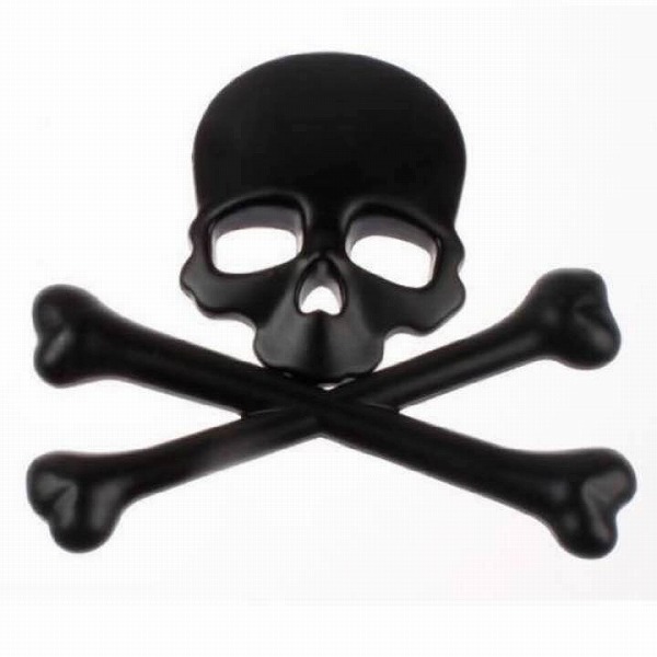 「ar0-a2」 ドクロ スカル 車用 エンブレム 骸骨 立体 ステッカー ( ブラック )拍卖