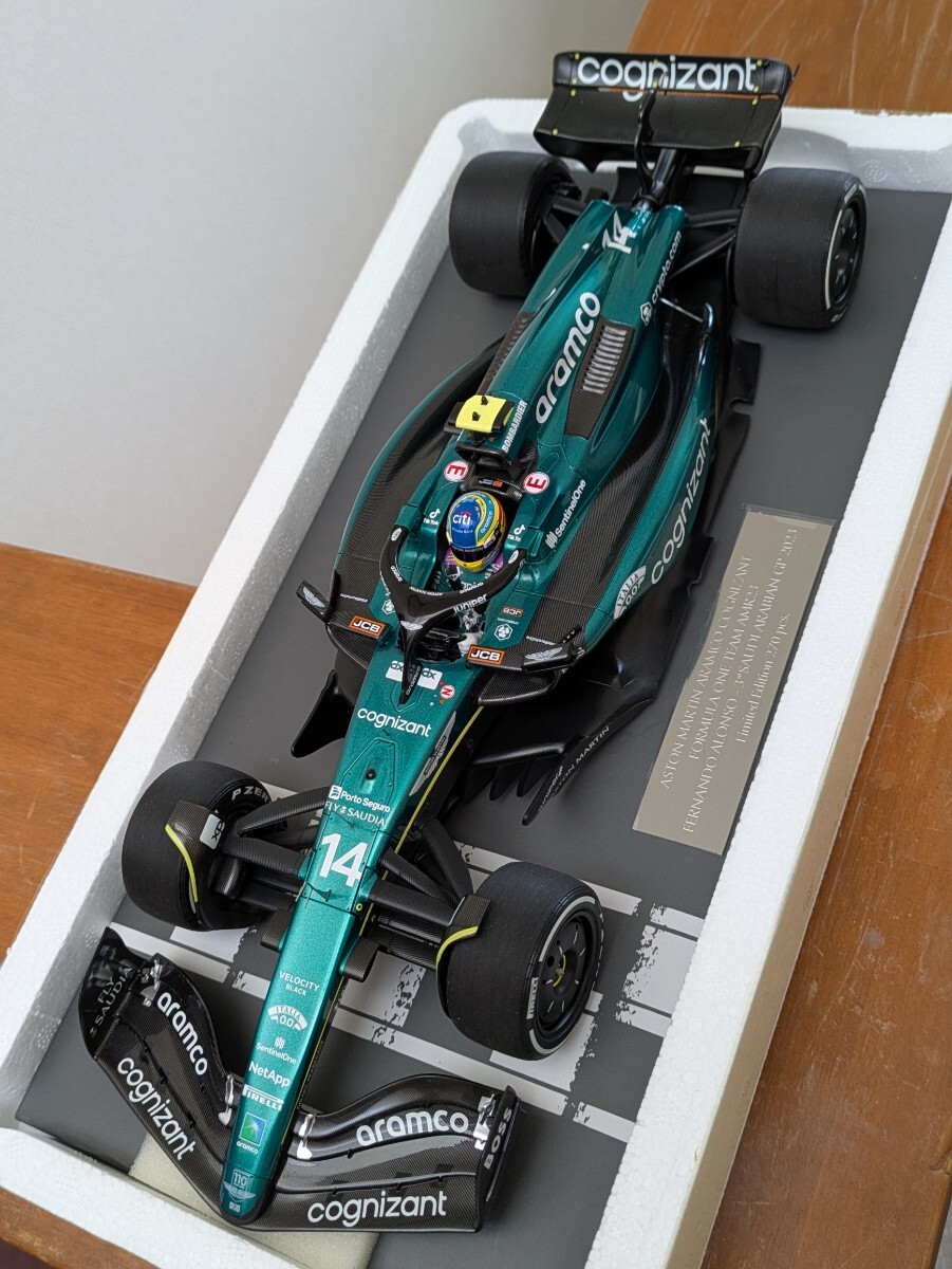 ☆新品美品!PMA 1/18 ASTON MARTIN ARAMCO COGNIZANT FORMULA ONE TEAM AMR23 サウジアラビア GP 2023 #14 F.ALONSO 3rd PLACE ☆拍卖