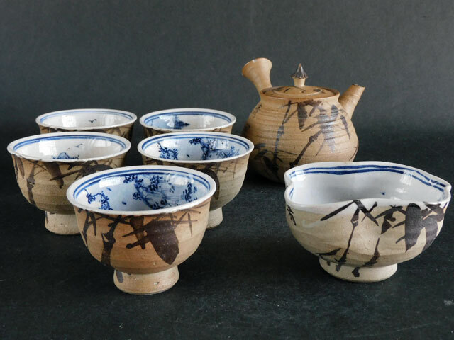 清風高節 竹図 内山水 茶器 南蛮写し 急須 茶碗 冷まし拍卖