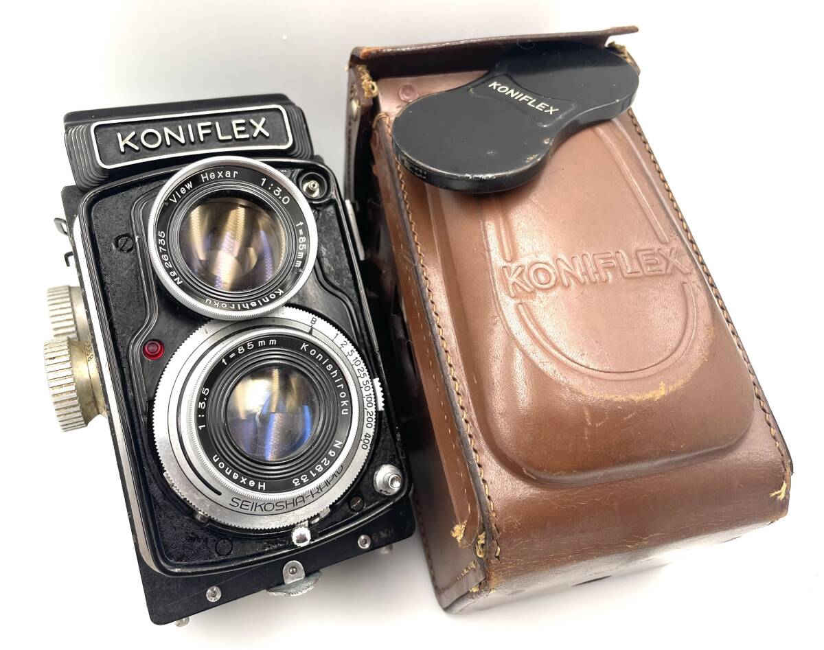KONIFLEX 希少な Ⅱ型? ケース キャップ 付 85 3.5 コニフレックス koni flex rolleiflex ローライフレックス ii Ⅱ拍卖