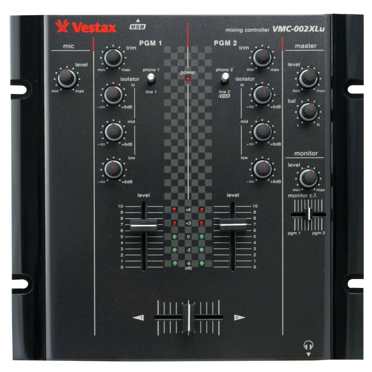 【中古】Vestax DJミキサー VMC-002XLu TUB オーディオインターフェイス内蔵 3バンドアイソレーター/XLR出力端子搭載拍卖