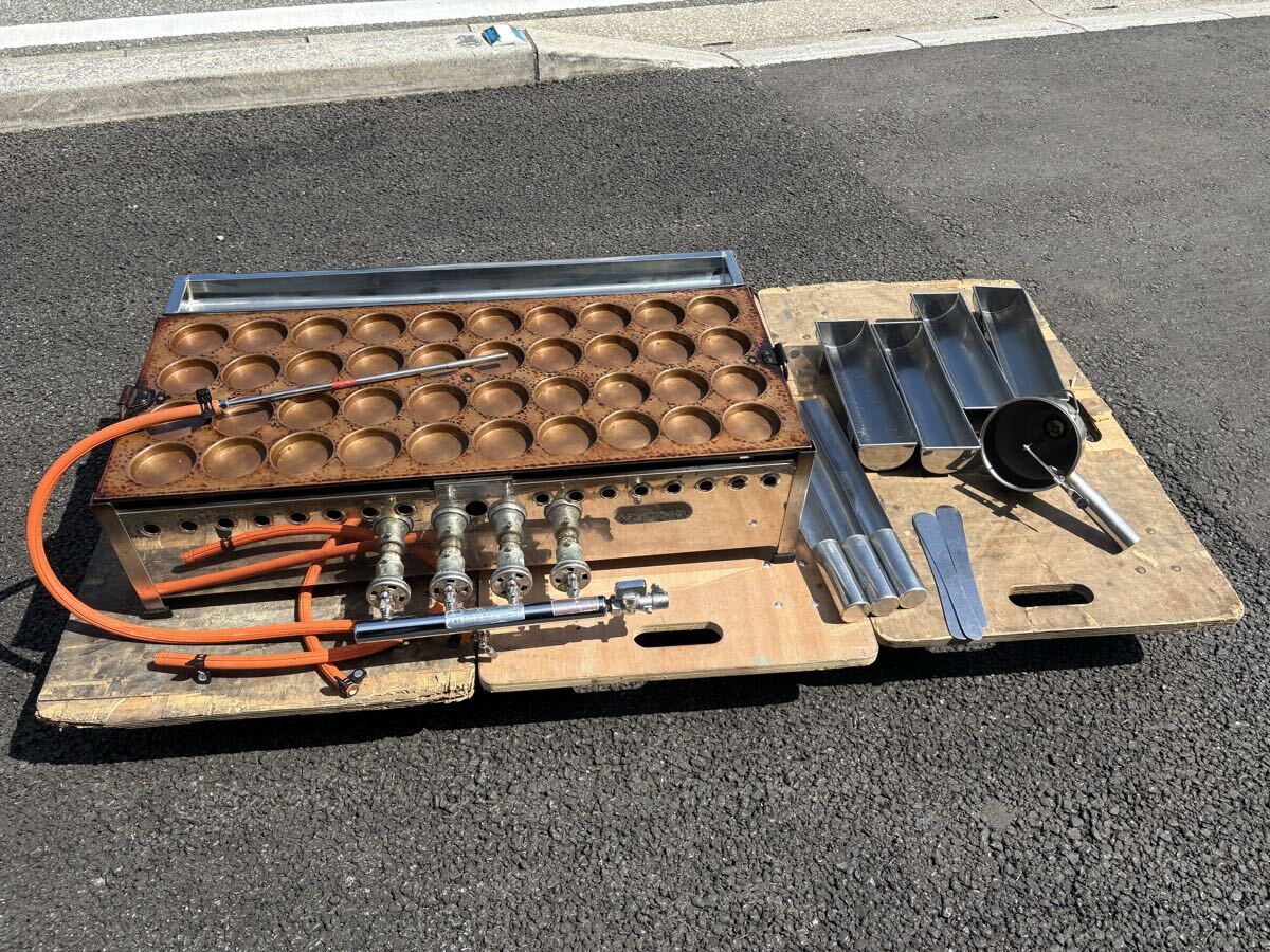■中古品 大判焼き器 40穴 LPガス プロパンガス 付属品多数 直径:7センチ 動作問題無し■拍卖