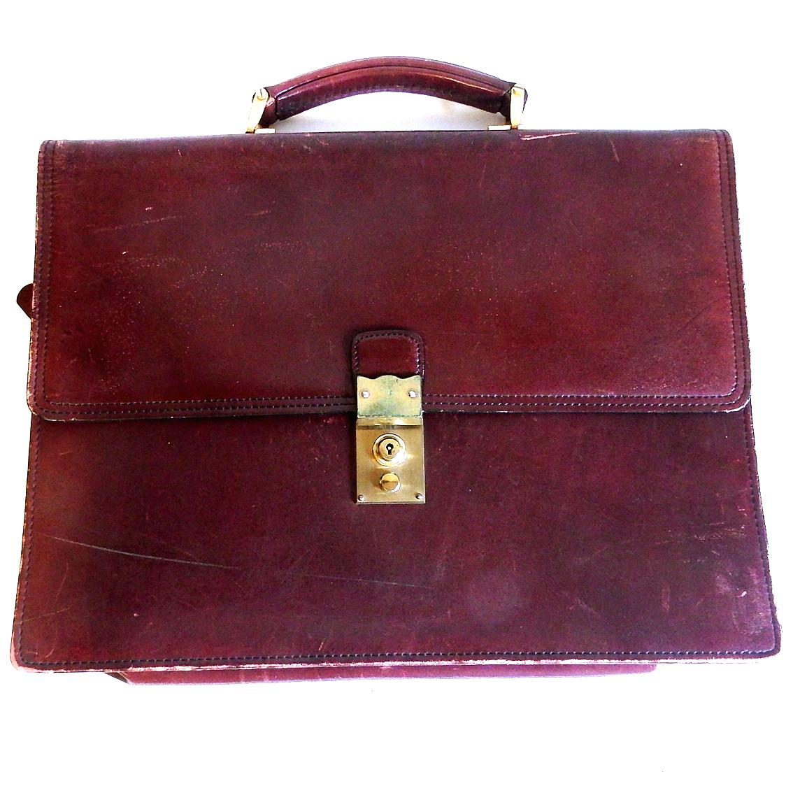 AV0907 FARAD maruemu ビジネス バッグ 本革 レザー ブラウン 拍卖