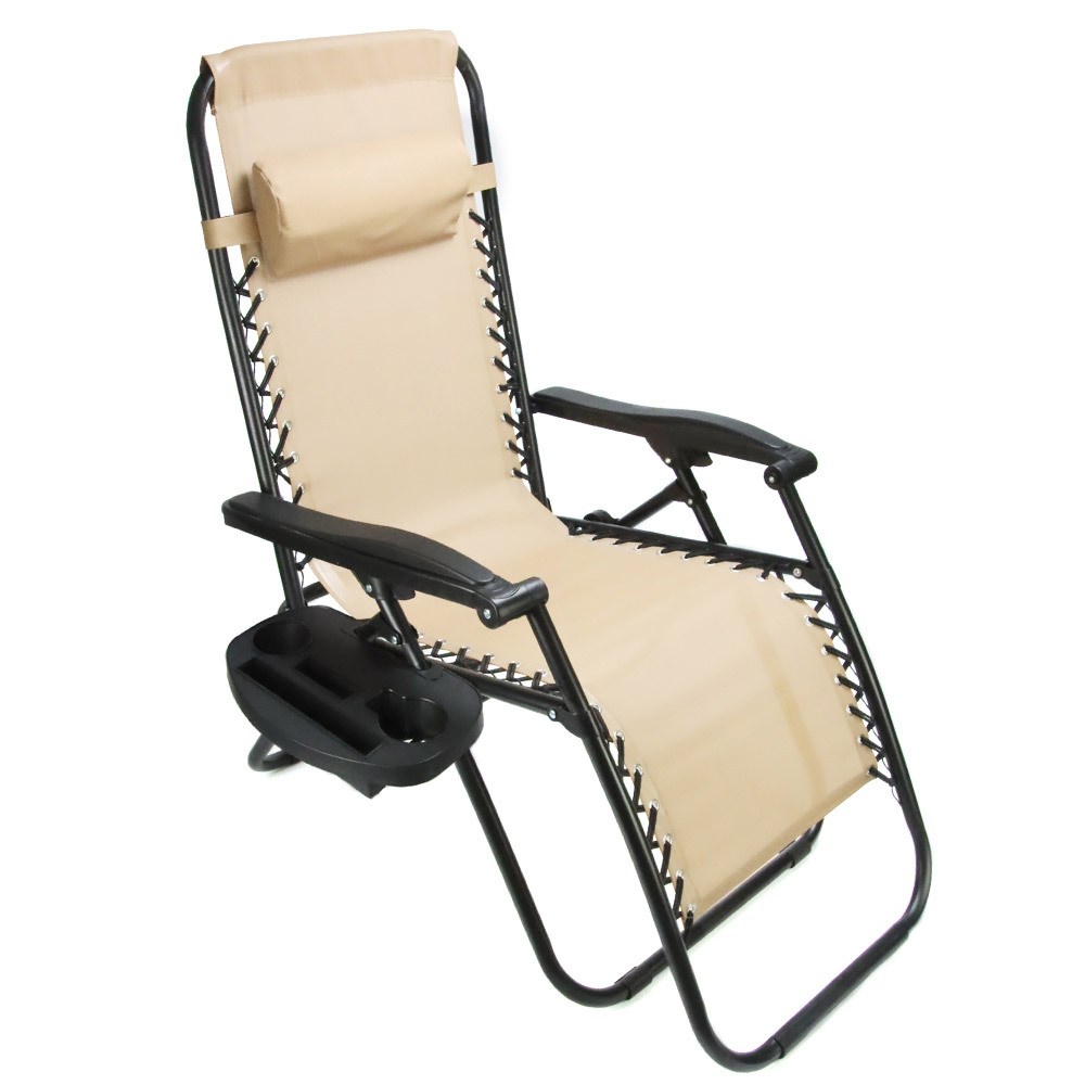 アウトドアチェア リクライニングチェア 折りたたみ ゼログラビティチェア ベランダ 砂浜/キャンプ 戸外用 折りたたみ 椅子 ベージュ色 1個拍卖