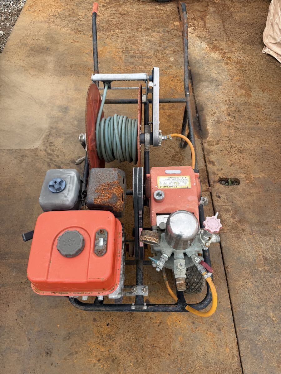 動力噴霧器 セット動噴 丸山製作所 高圧洗浄機 動力噴霧機 消毒 動噴 三菱エンジン TS-50 現状品 動作未確認 ジャンク扱い拍卖